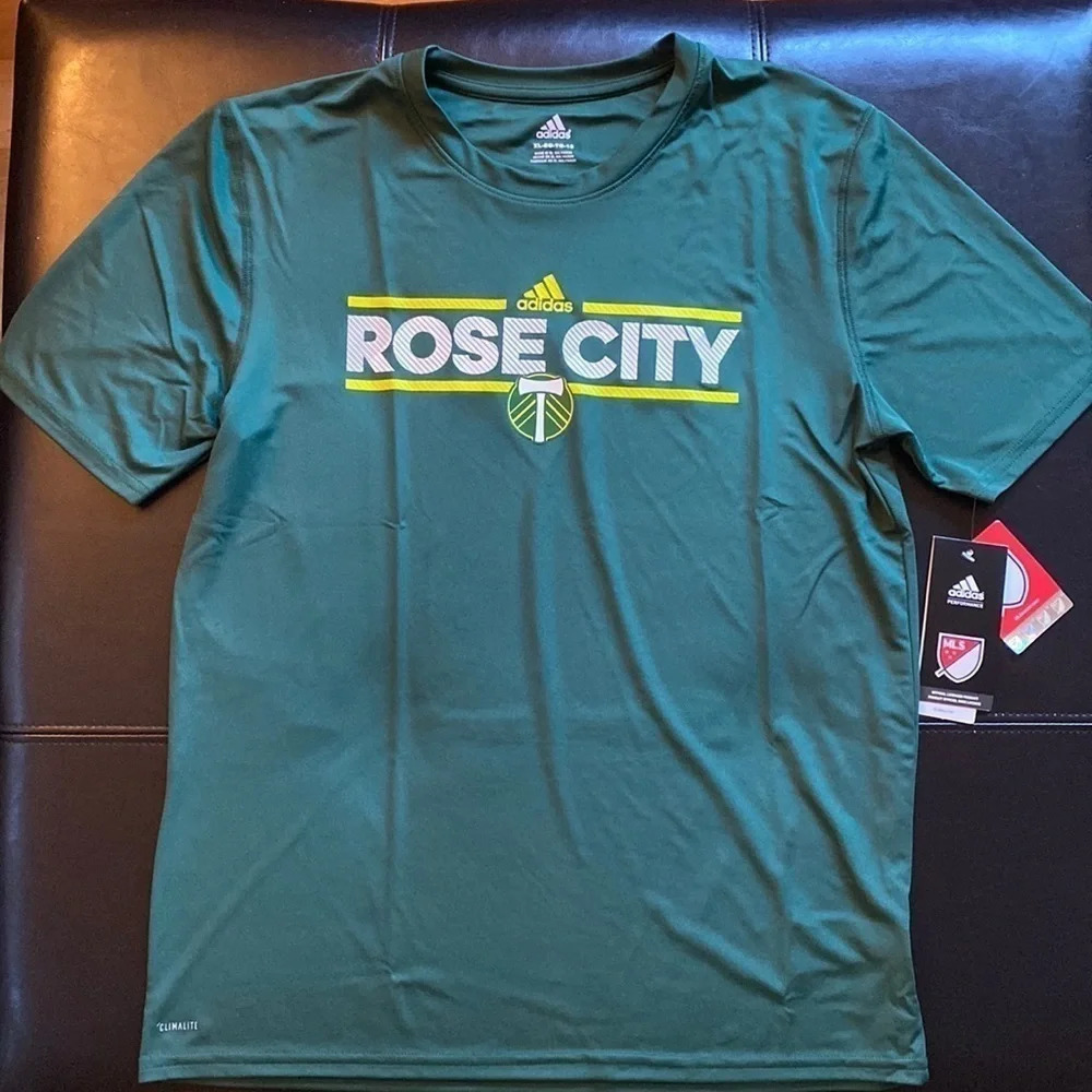 Adidas Portland Timbers Soccer Rose City Climalite Tee​​​​​​​​​​